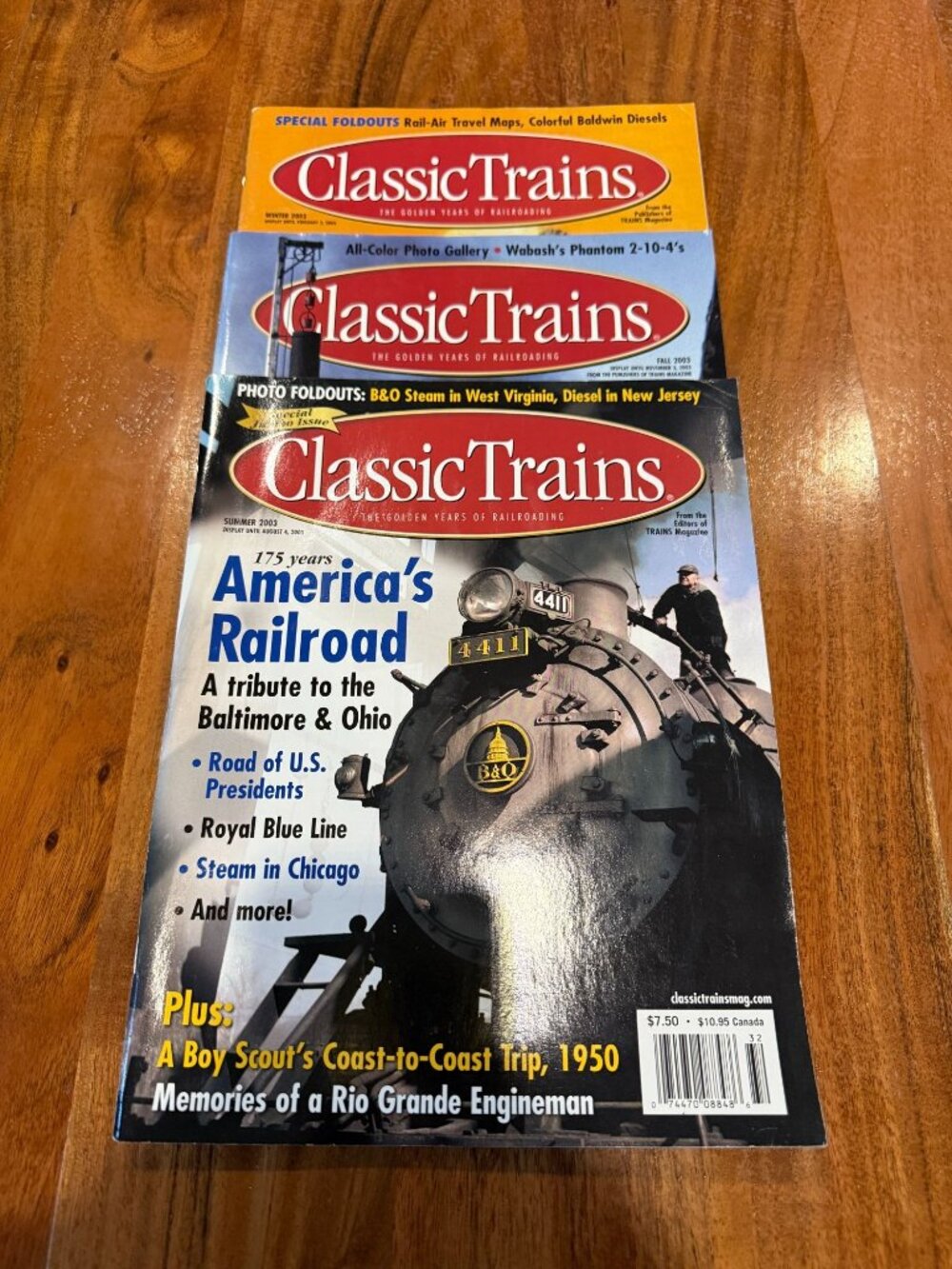 Lot 3 Classic Trains Magazine 2003 Issues Summer Fall Winter Kalmbach Rail